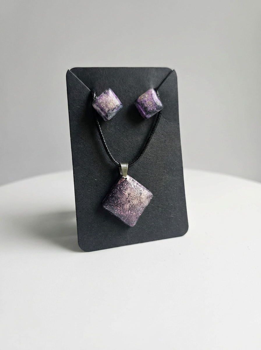 Velvet Alchemy: Violet Prism Jewelry Set