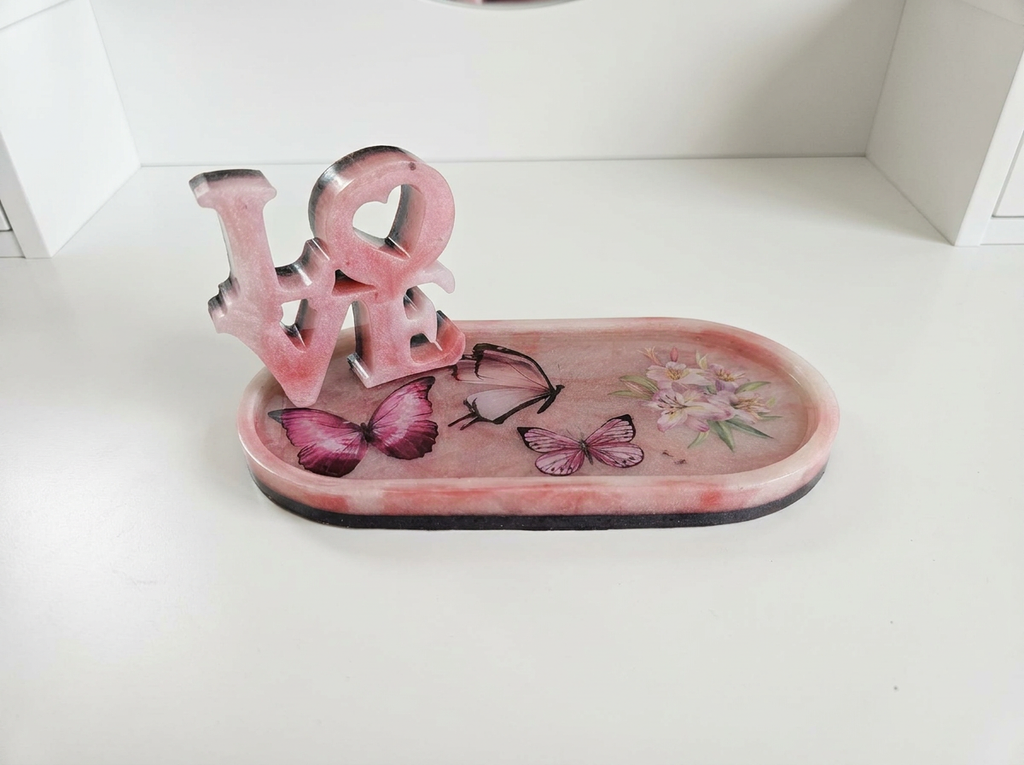 Velvet Alchemy: Blush Flutter LOVE Tray Set