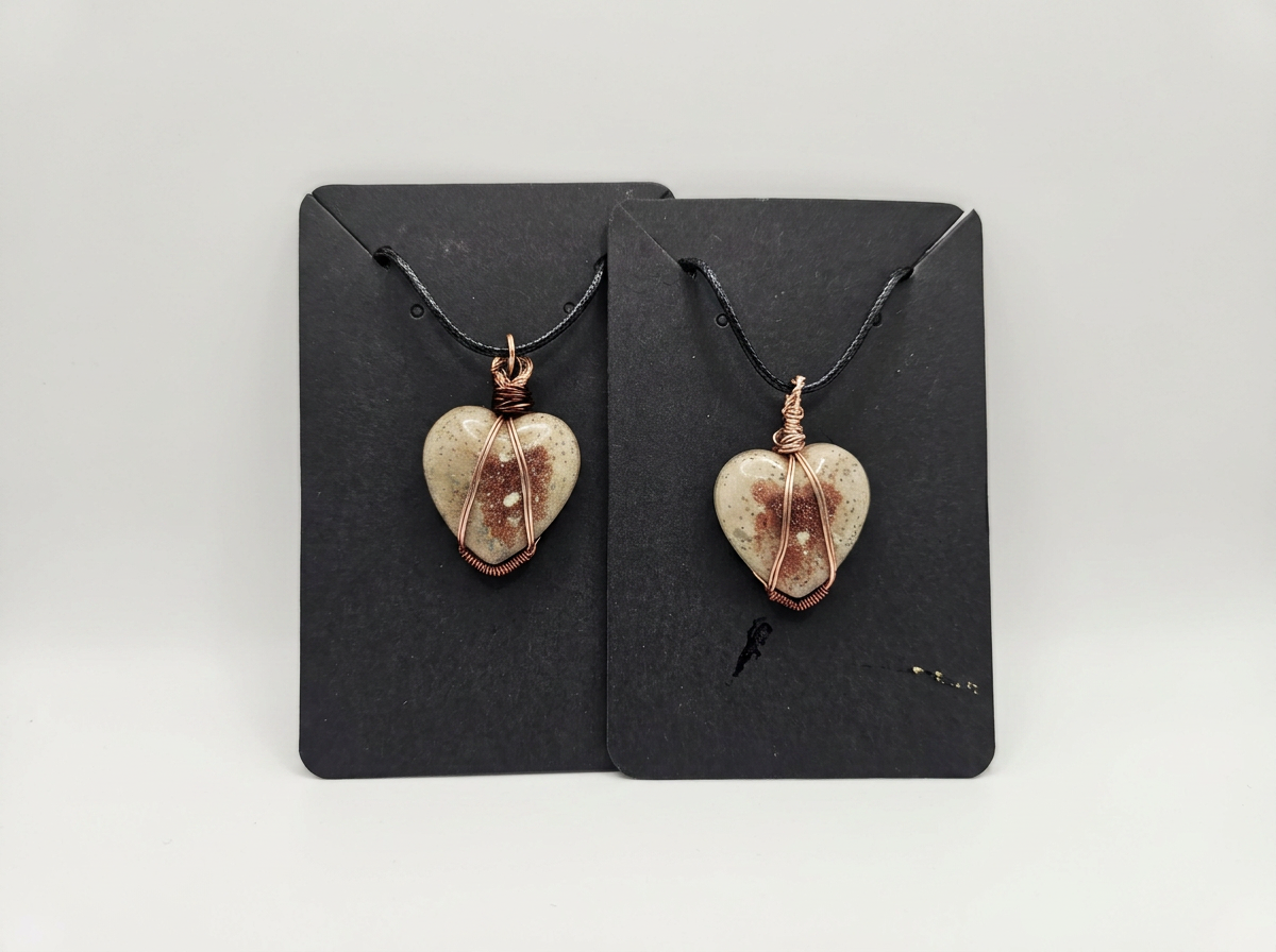 Velvet Alchemy: Desert Ember Heart Pendant